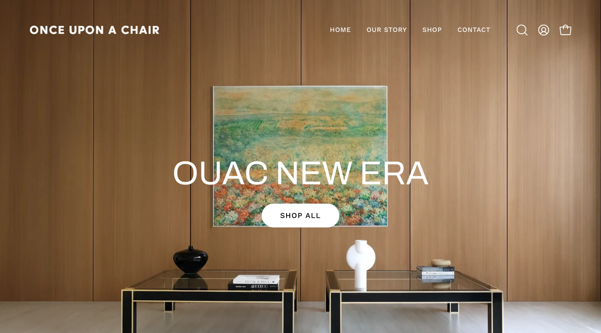 Once Upon a Chair storefront homepage